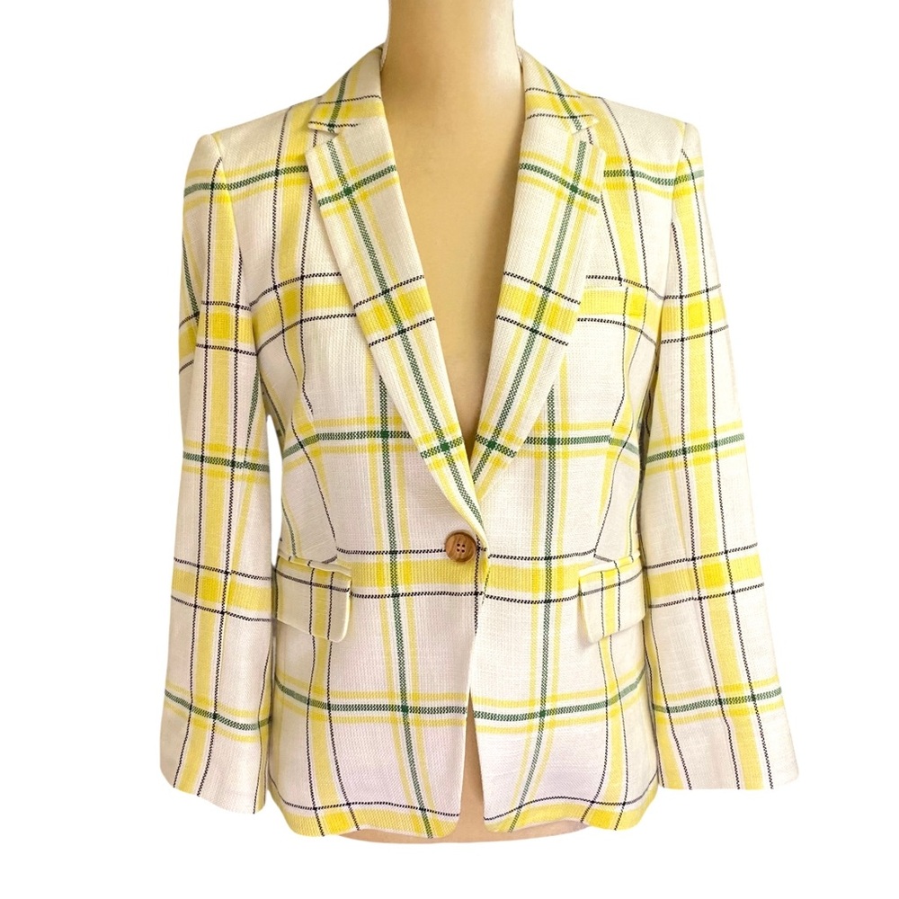Veronica Beard Schoolboy Windowpane Plaid Blazer … - image 2